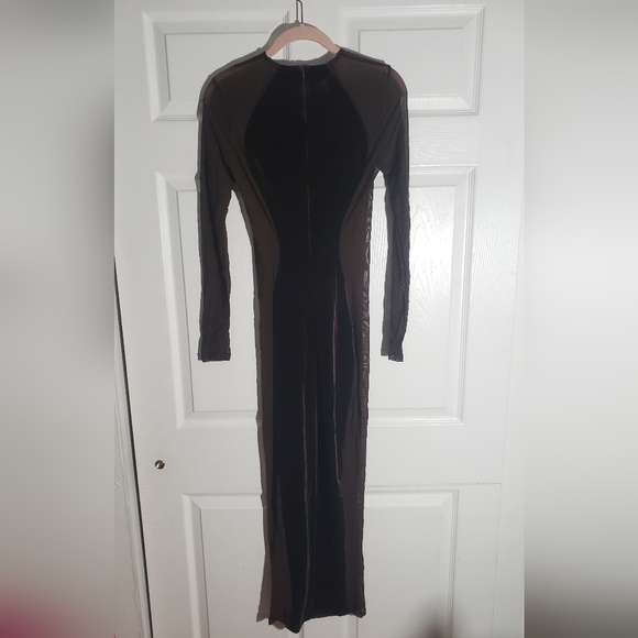 Naked wardrobe large sheer mesh velvet maxi dress sexy date night nwot - Picture 3 of 3